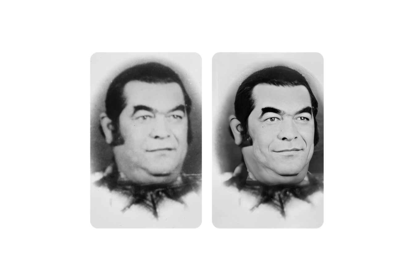 Skleněný náhrobek - Reconstruction of photographs