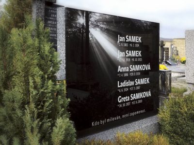 Placa de lápida de vidrio