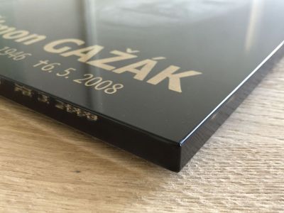 Placa de lápida de vidrio