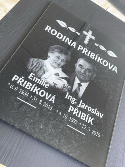 Placa de lápida de vidrio