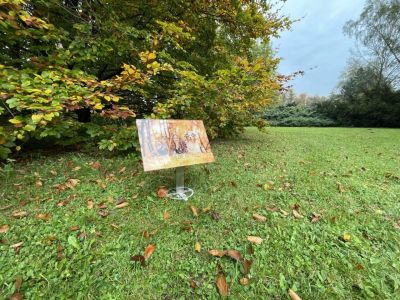 Placa conmemorativa con soporte